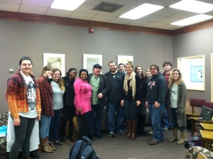 Brian Turner meets with UM creative writing students.